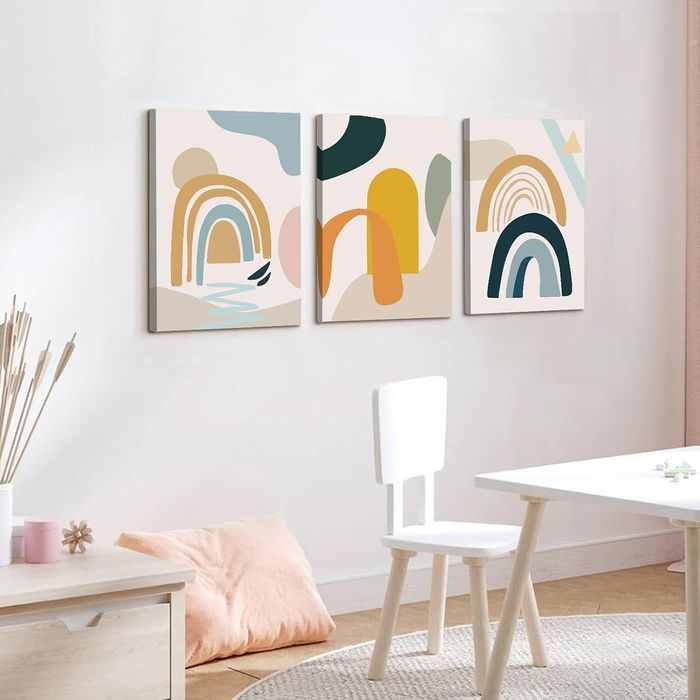 Nordic Zestaw obrazów na płótnie 3-częściowy geometryczny 50x70