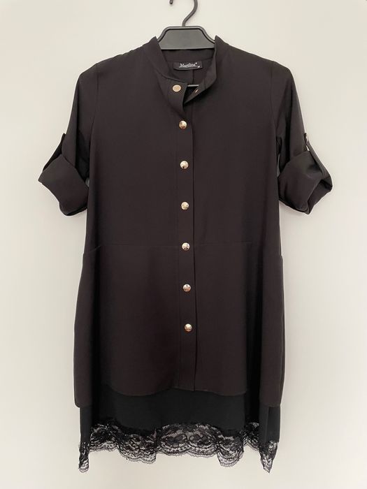 Sukienka czarna rozmiar S M L 36 z koronką ciążowa tunika 38 40