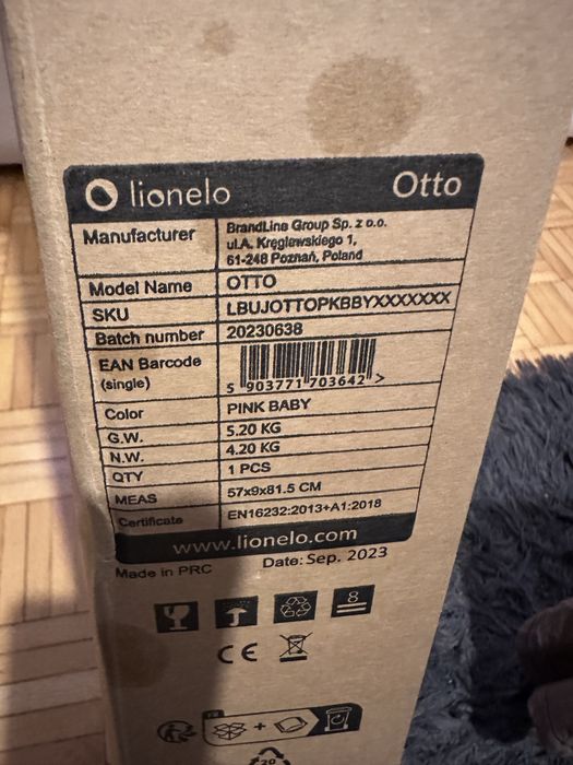 Bujaczek LIONELO Otto Baby Różowo-szary