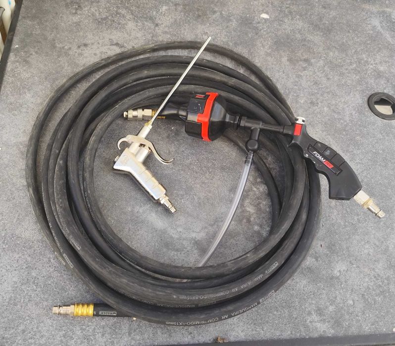 Compressor de ar + mangueira + pistola + snow foam