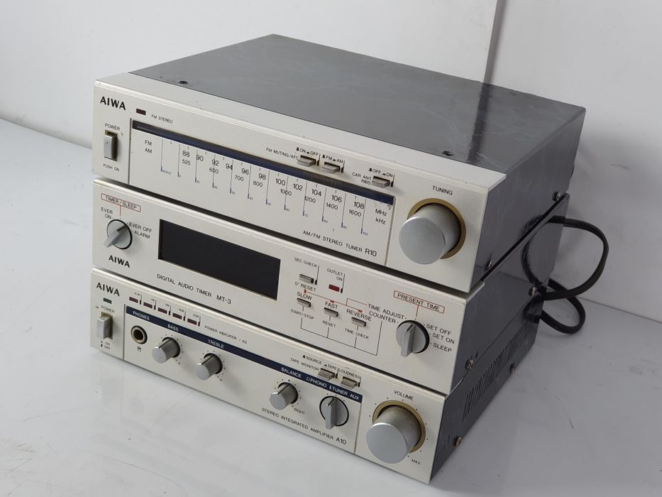 Aiwa mini wieża kolekcjonerska wzmacniacz tuner timer R10 A10 MT3