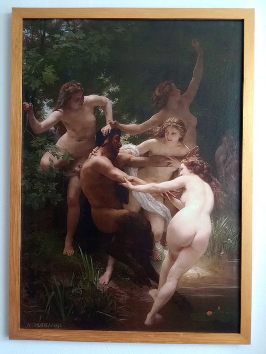 Obraz na płótnie - Nimfy i Satyr, William-Adolphe Bouguereaut, 50x70cm