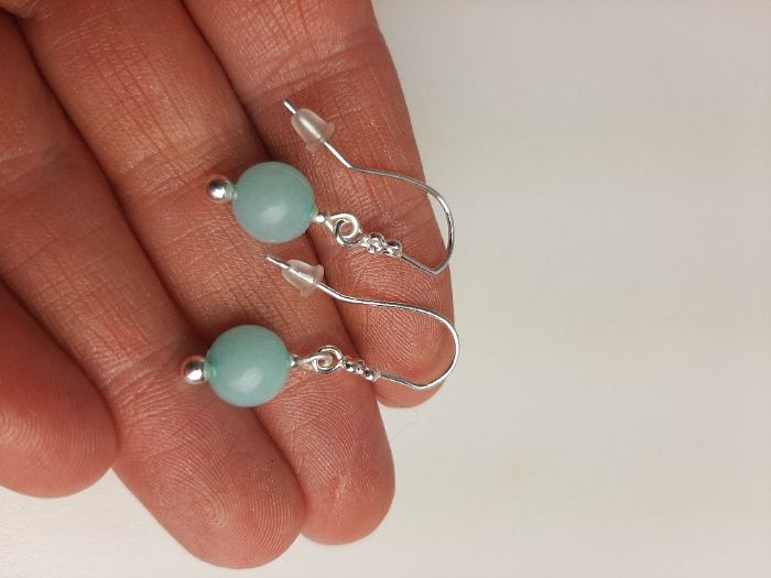 kolczyki z niebieskim marmurkiem