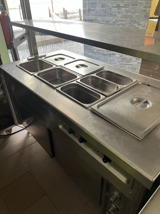 Móvel Banho-Maria Profissional Inox + 10 Cubas