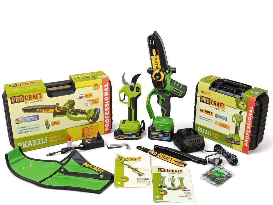 Акумуляторна пила Procraft PKA32Li+секатор Procraft ES32L