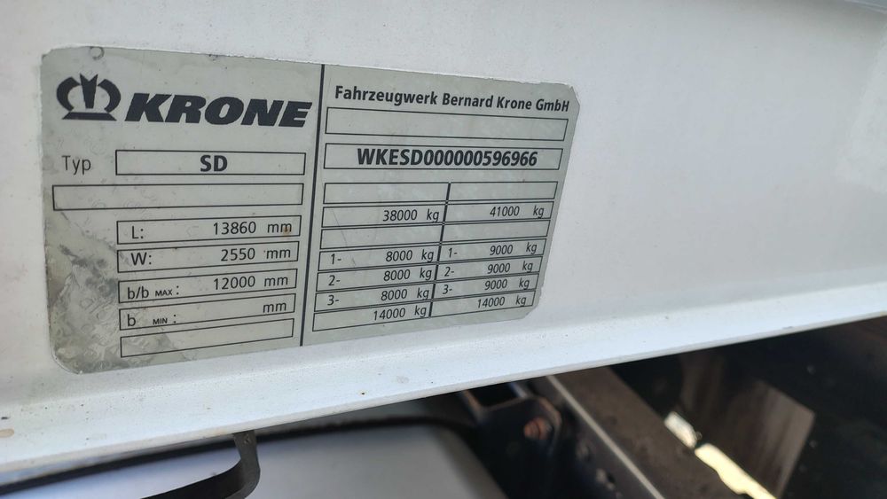 naczepa Krone SD - plandeka - 2015r