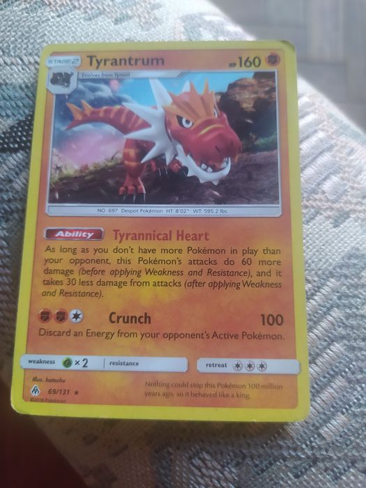 Carta Pokémon 69/131 tyrantrum reverse holo- portes CTT grátis