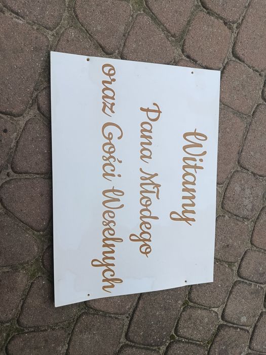 Tablica " Witamy Pana Młodego i Gości Weselnych"