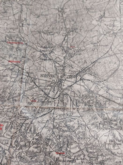 Stara mapa przedwojenna rybnik 1943
