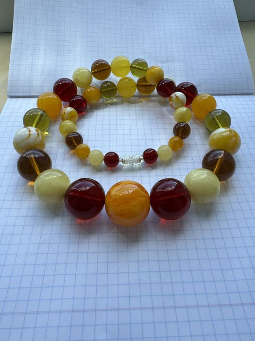 Велике Намисто Бурштин Бусы Янтарь Натуральный