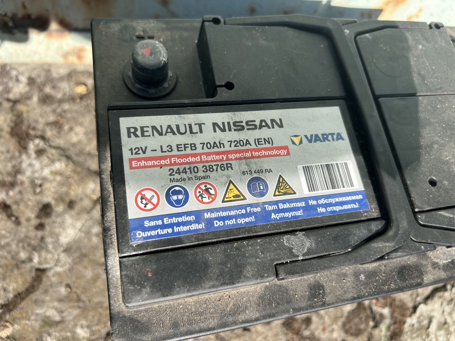 tubor аккумулятор 12v-l3 70ah 720a en renault nissan