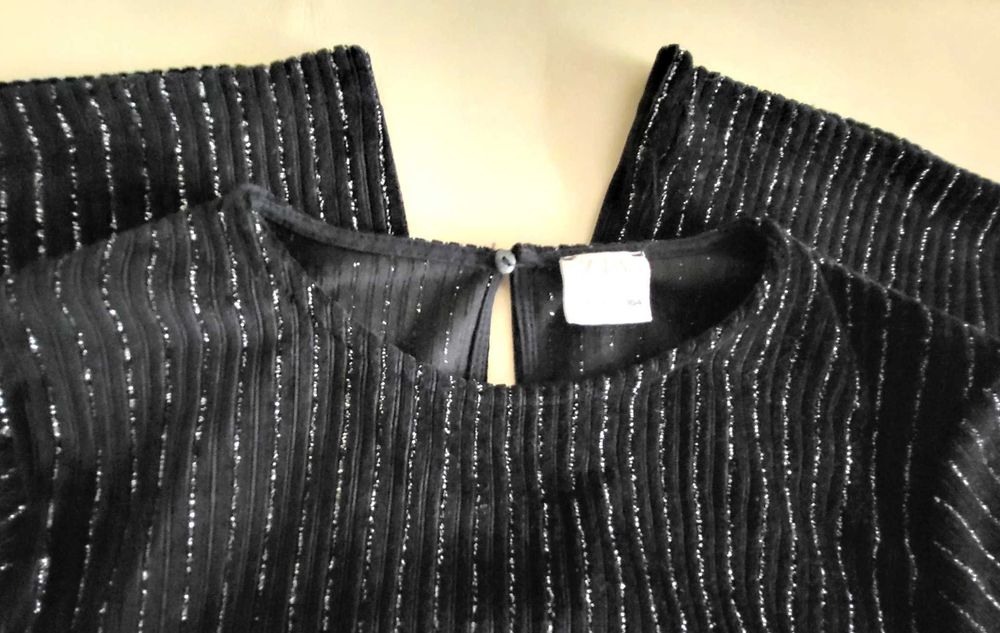 Zara kombinezon czarny błyszczące paski welwet/welur 13-14 lat/152-164