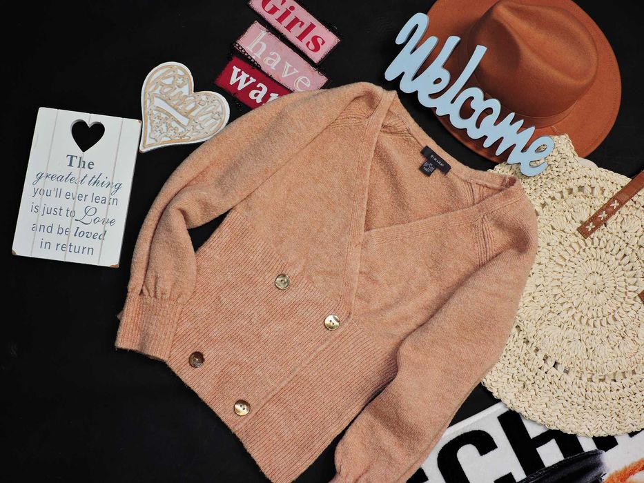 Primark dwurzędowy milutki sweterek 34/36