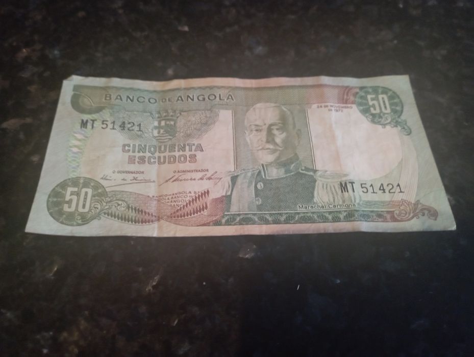 Nota de 50 escudos Banco de Angola 1972