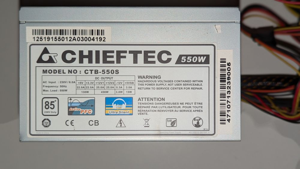 Блок живлення Chieftec CTB-550S 550W ATX12V