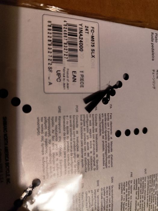 Nowa zębatka Shimano 24T, FC-M675 SLX 2x10 PCD64mm