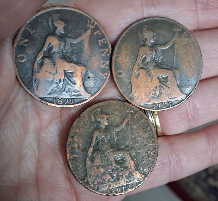 Moedas Grã Britt  - 1 Penny: 1899/1902/1907/ 1921/ 1922/ 1936/ 1938/61