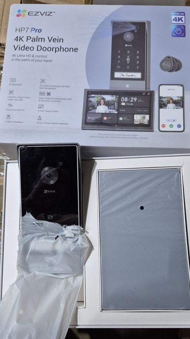 Wideodomofon WiFi EZVIZ HP7 PRO 4K,Weryfikacja twarzy, Zdalne otwieran