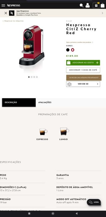 Máquina de café Nespresso