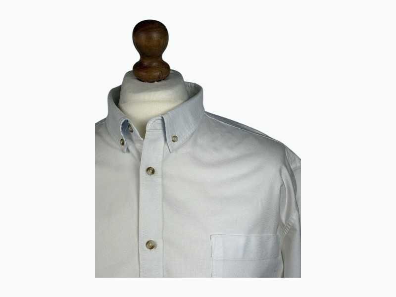Biała męska koszula Oxford Jules, 100% bawełna button-down, XXL - 3XL / kołnierzyk 45