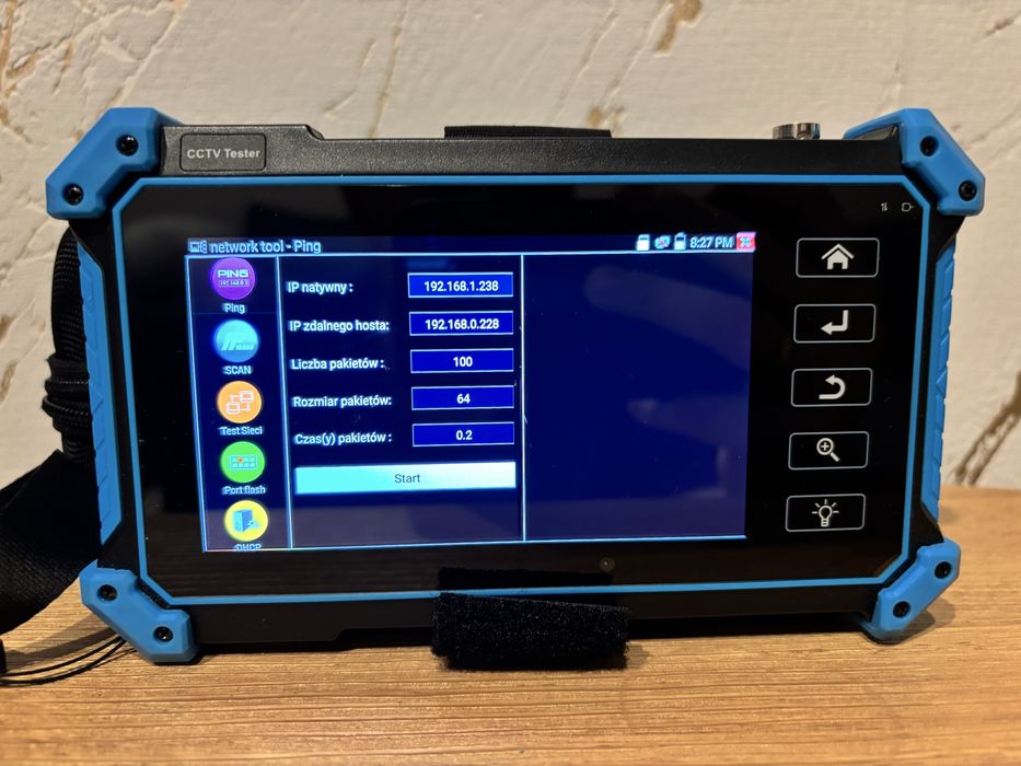 Tester kamer IP i analogowych 4K, HDMI POE