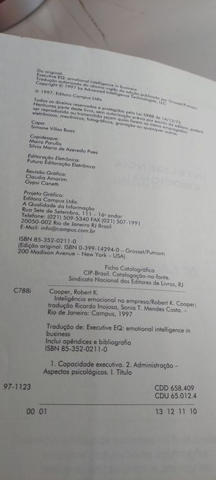 Inteligência Emocional na Empresa - Robert Cooper, Ph. D. e Ayman Sawaf