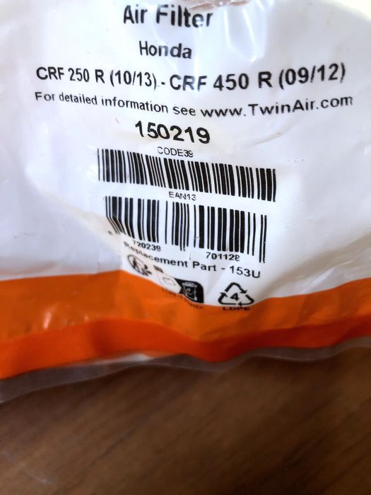 TwinAir filtr powietrza HONDA CRF250R 2010>2013 CRF450R 2009>2012