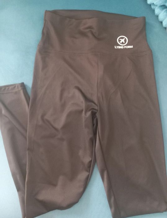 Legginsy 7/8 szeroki pas sliskie nowe roz S