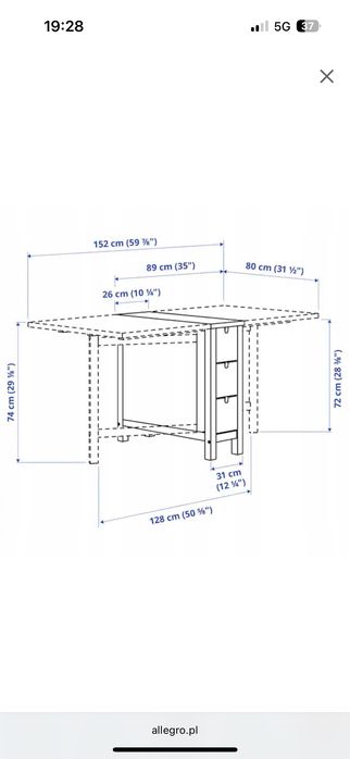 Stół rozkładany Ikea Norden