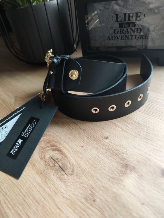 Pasek versace nowy oryginalny skórzany czarny