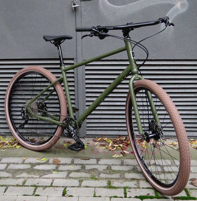 Rower FIXED WARSAW Gravel zielony matowy Double Bar Shimano Deore