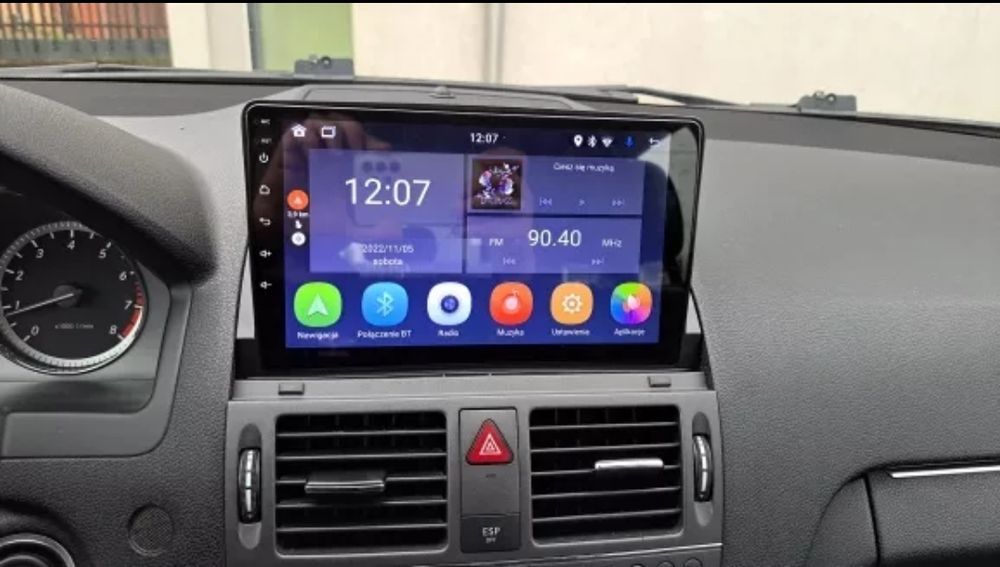Rádio Android 14 com GPS Mercedes W204 (Artigo Novo)