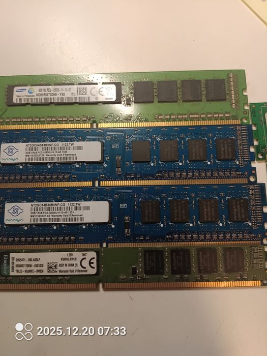 Pamięć RAM DDR3 rużne modele 30zł sztuka