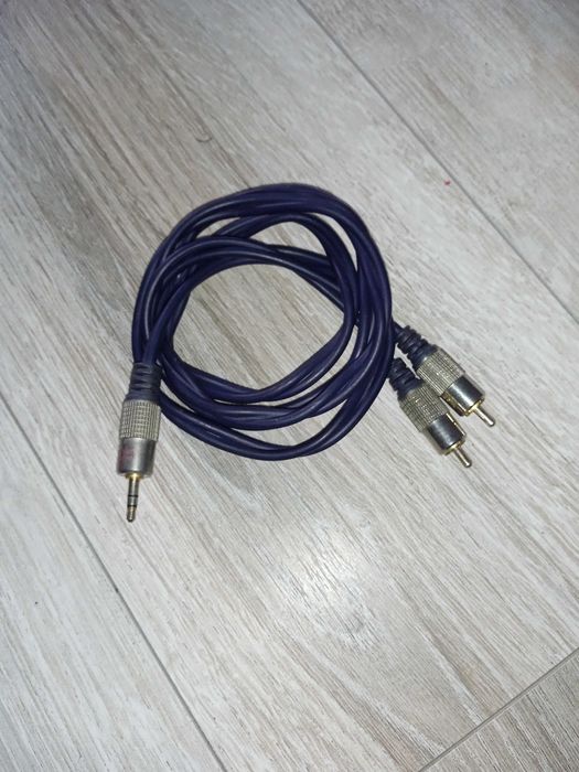 Аудіо кабель міні джек 3.5мм на 2RCA тюльпан 1.2м