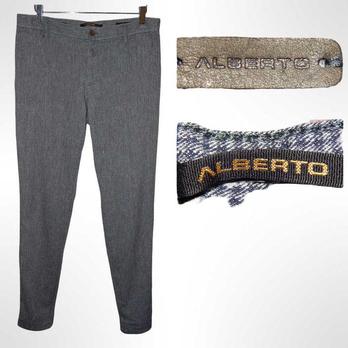 Брюки из льна и хлопка в клетку ALBERTO Rob Smart Linen Check. Slim Fit