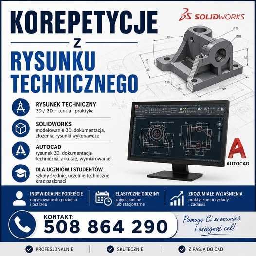 Grafika Inżynierska Projekty PKM Rysunek Techniczny Modelowanie CAD Symulacje MES