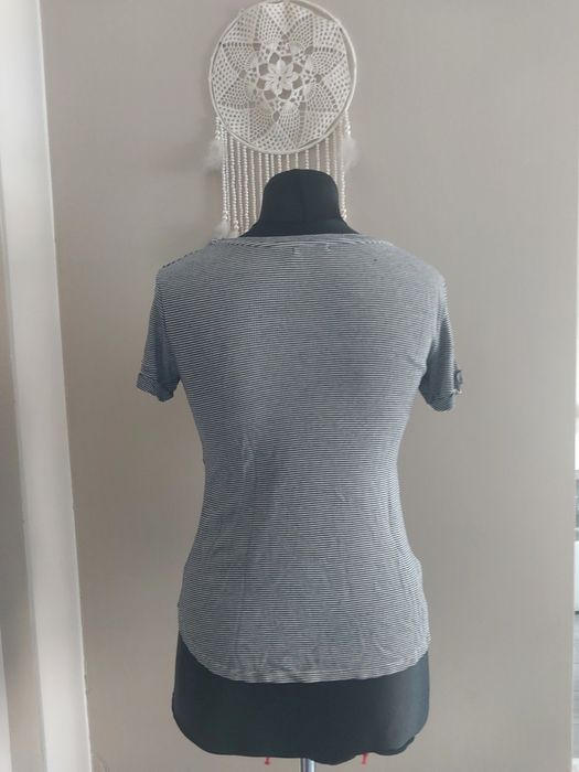 T-shirt koszulka Bershka M 38 w paski prążek niebieska