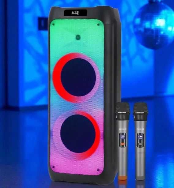 ПОТУЖНА 100Вт КАРАОКЕ Колонка портативная блютуз з 2 мікрофонами FM