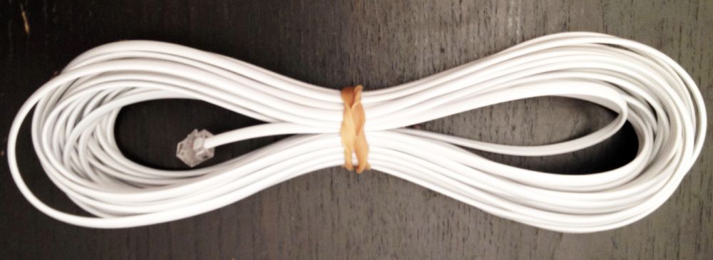 Kabel TELEFONICZNY RJ11 15m NOWY 15 metrów przedłużacz NOWY