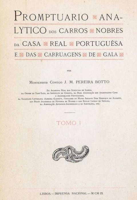 Promptuario analytico dos carros nobres 1909
