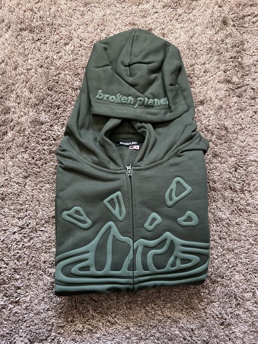 Broken Planet Zip Up hoodie Emerald green S