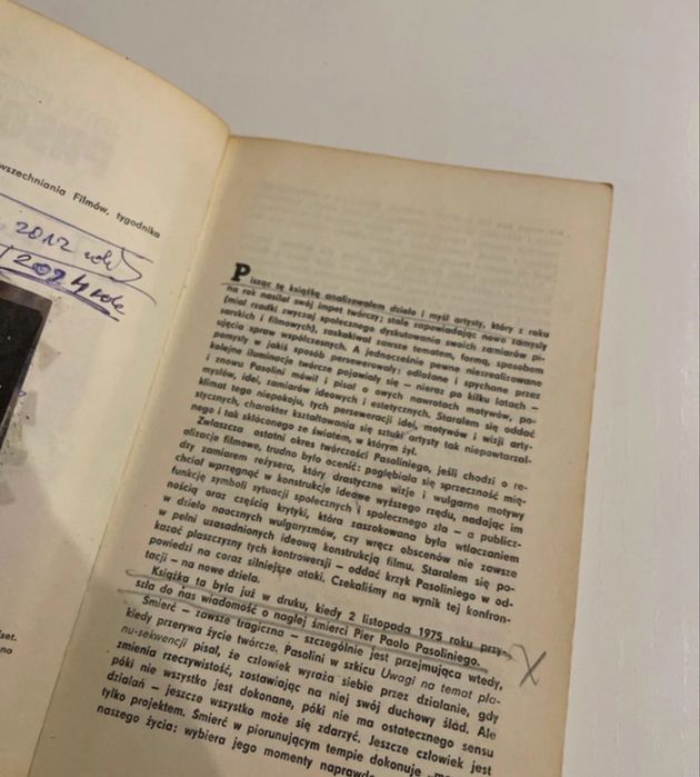 Jerzy Kossak Kino Pasoliniego wydanie 1 1976r