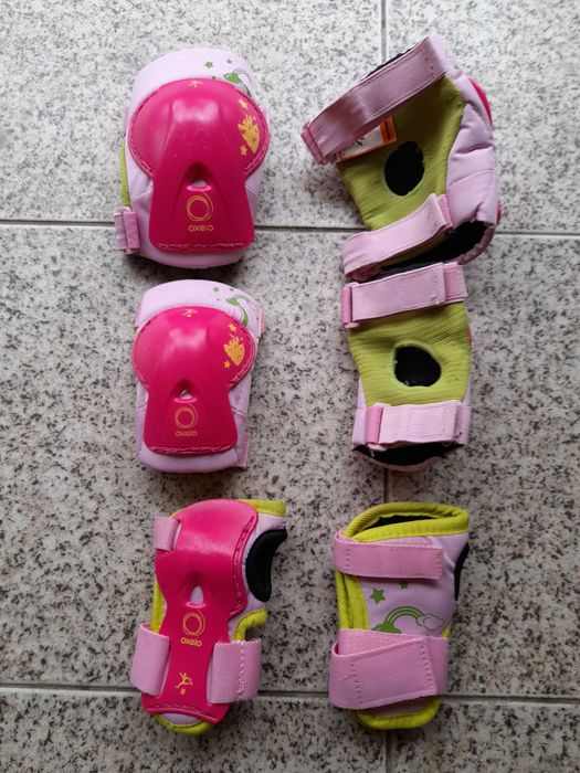 Protecções patins skate trotinete rosa