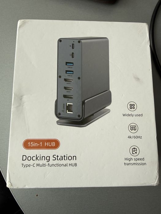 USB-C док-станція 15-в-1, 4K 60Hz, PD 100W