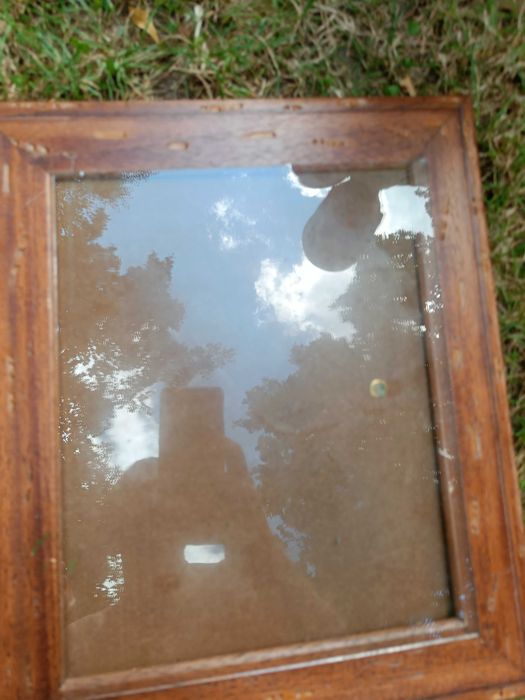 Drewniana ramka rustykalna ze szkłem 39×33 cm