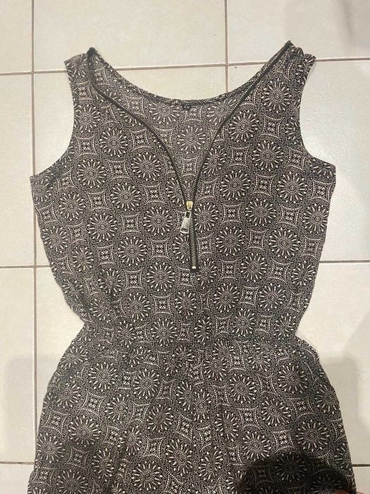Kombinezon boho, złote dodatki, letni kombinezon rozmiar M