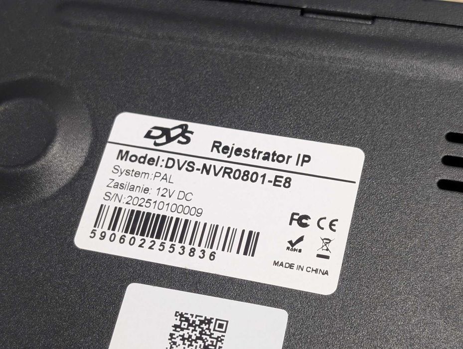 Rejestrator sieciowy IP do 8 kamer Wi-Fi 4K 8Mpx, aplikacja CamHiPro | Jak nowy