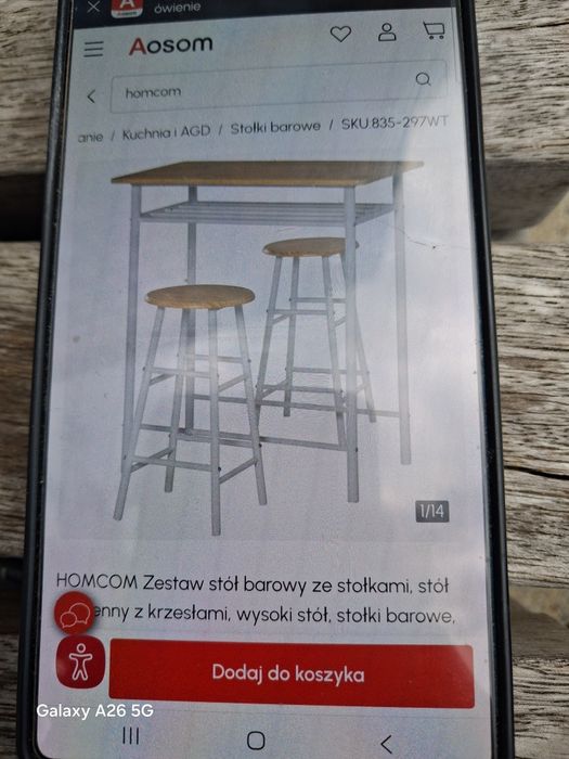 Stół barowy plus 2 hokery odbiór osobisty