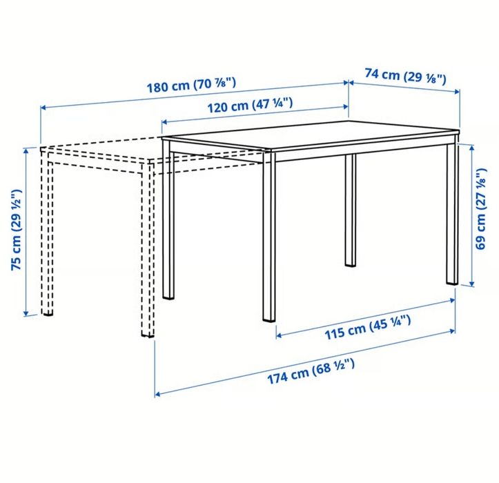 Mesa extensível com 4 cadeiras