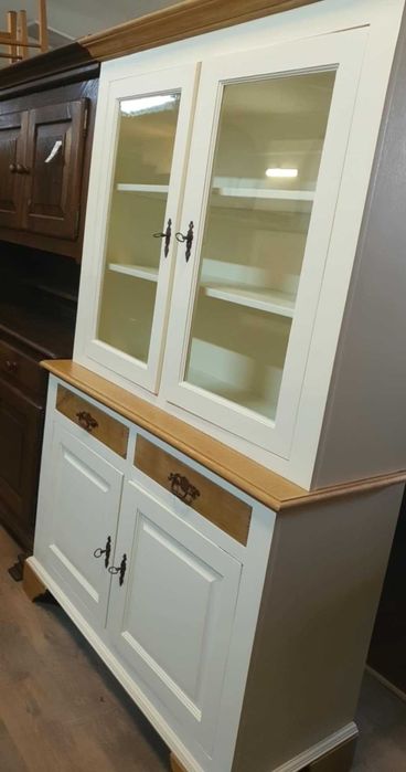 Kredens drewniany drewno dębowe biały prowansalski rustykalny FV DOWÓZ